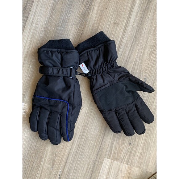 Mens 3M Black Thinsulate Insulation 40 Gram Winter Gloves, Size Mens Large - Picture 1 of 4
